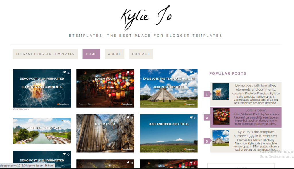 Kylie Jo Blogger Templates